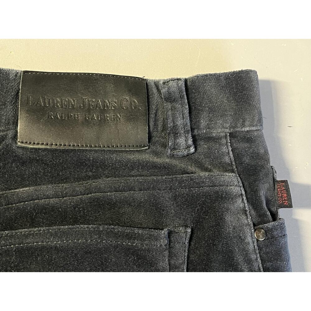 Lauren Jeans Co Jeans Womens 14 Dark Gray Velvet High Rise Straight Leg Stretch - Picture 3 of 8